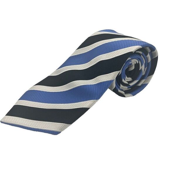 Amazing Blue White Repp Stripped DONALD J TRUMP Men’s Tie Fashionable - Picture 1 of 4